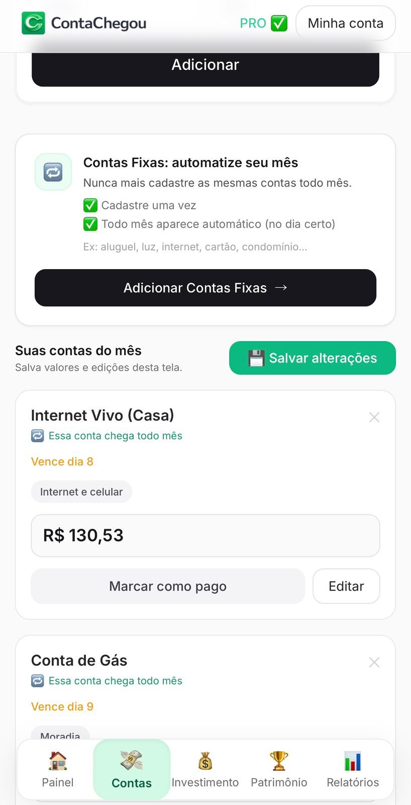 Tela 10 do aplicativo ContaChegou