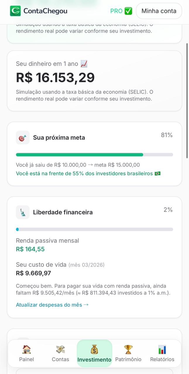 Tela 3 do aplicativo ContaChegou