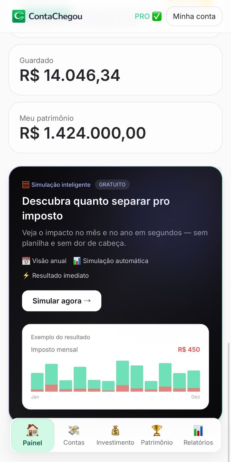 Tela 8 do aplicativo ContaChegou
